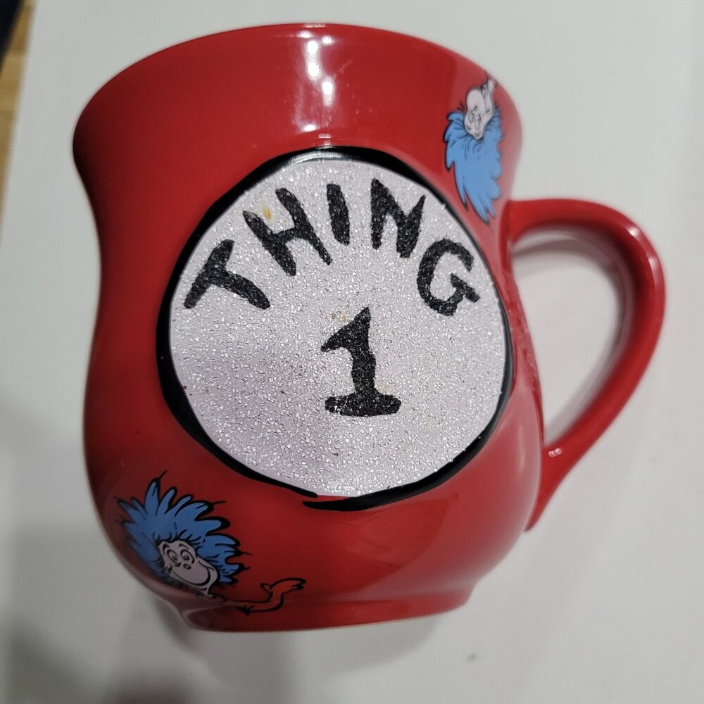 Thing 1 Coffee Cup Mug Dr Seuss 2007 Universal Studio Islands of Adventure Red